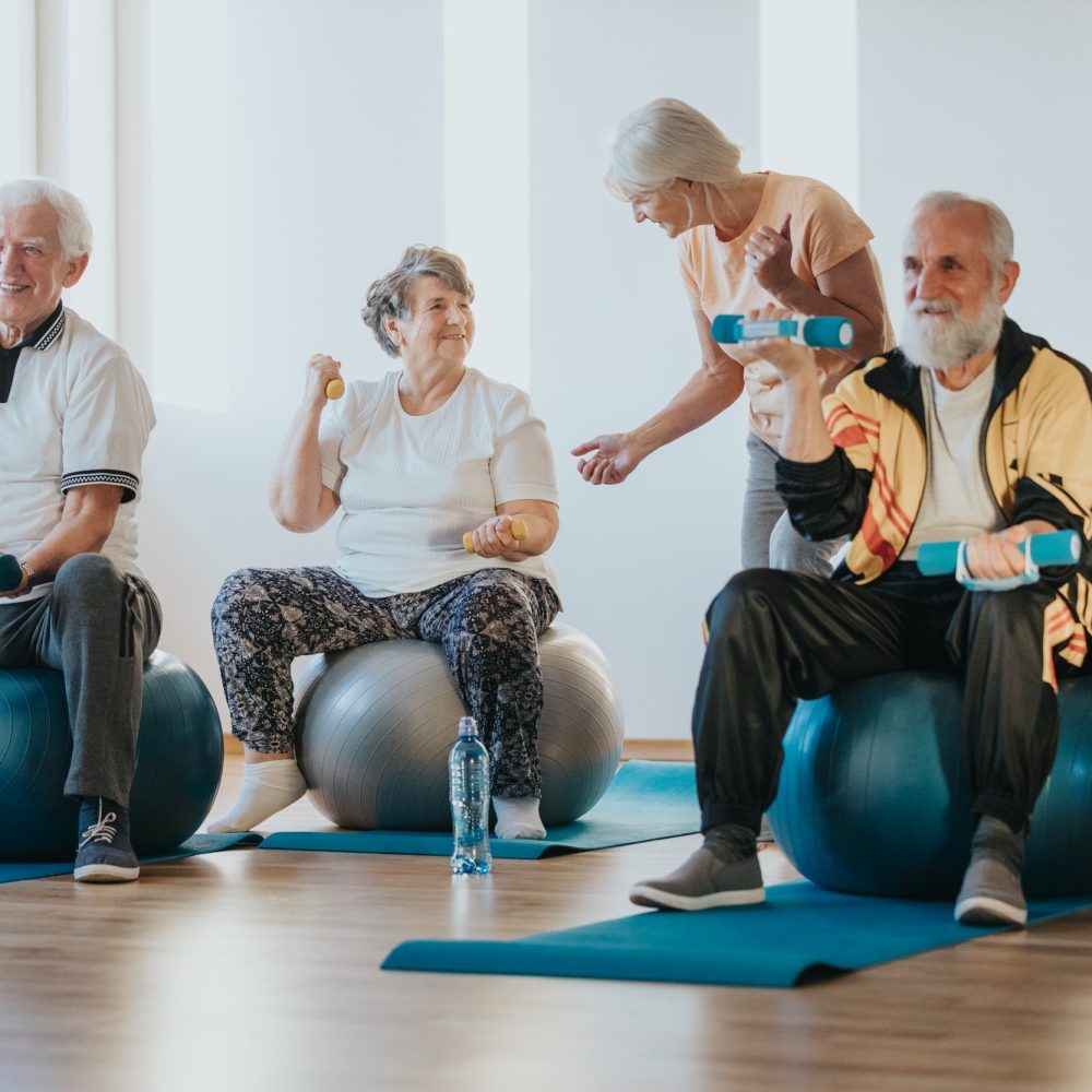 Exercising pilates
