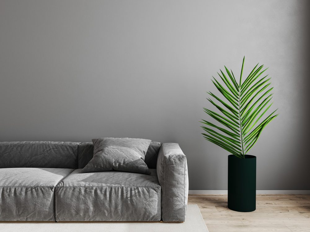 Modern living room interior background, scandinavian style living room mock up